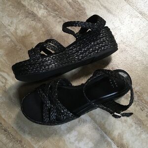 a new day Black Braided Platform Sandals